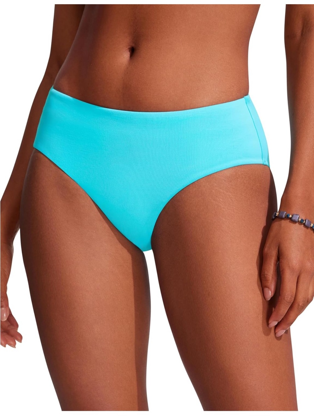 CRZ YOGA mid- Rise sunshine Bikini Bottom in Turquoise Blue medium nwt